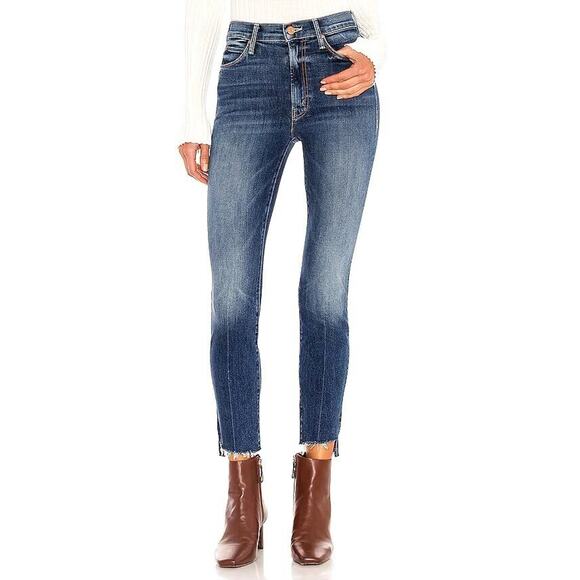 MOTHER Denim - Mother Denim The Stunner Zip Ankle Step Fray Jeans In Walking On Coals Sz 30
